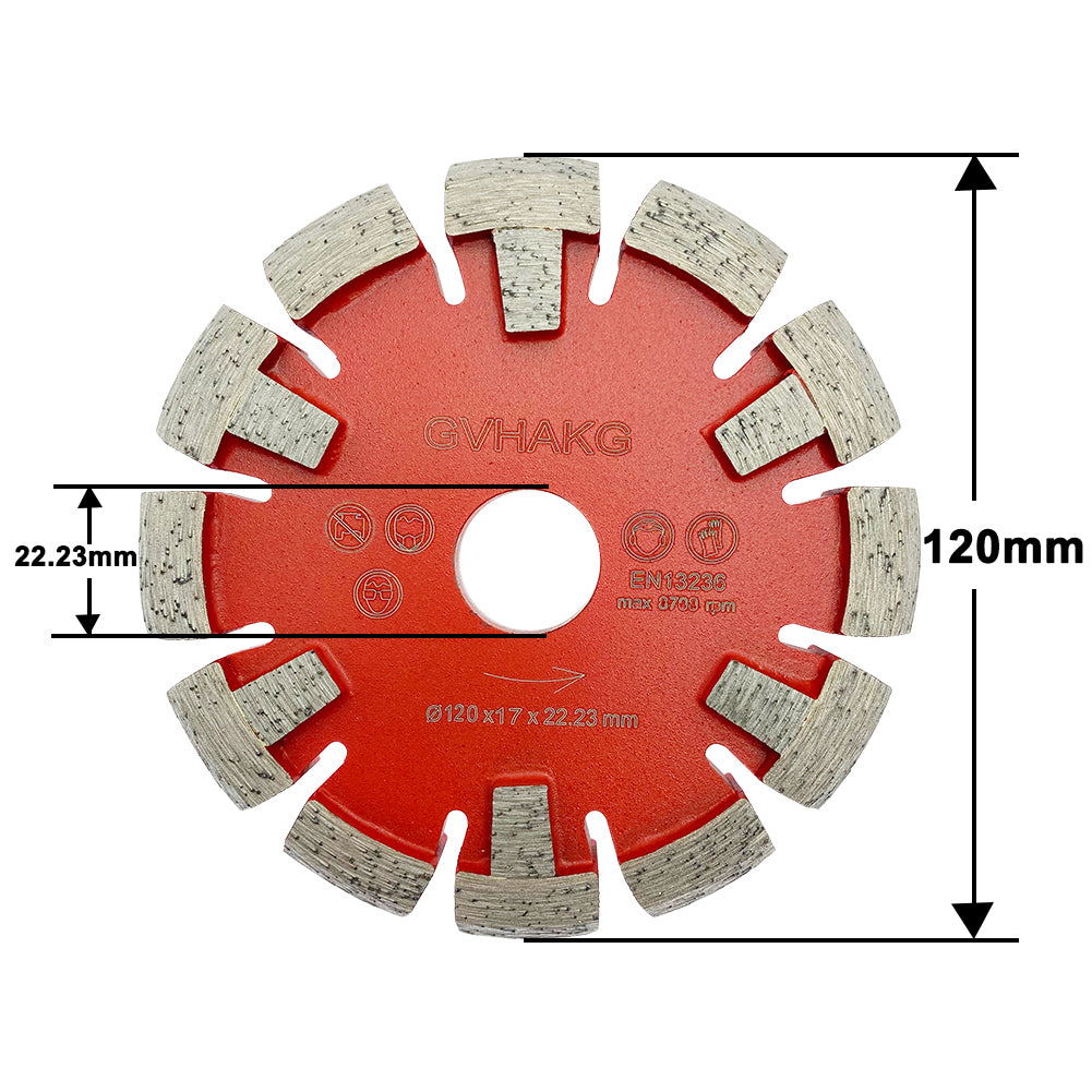 120*17*12*22.23mm Diamant Räumscheibe  Tuck Point Blade for Hard Granite beton Concrete floor