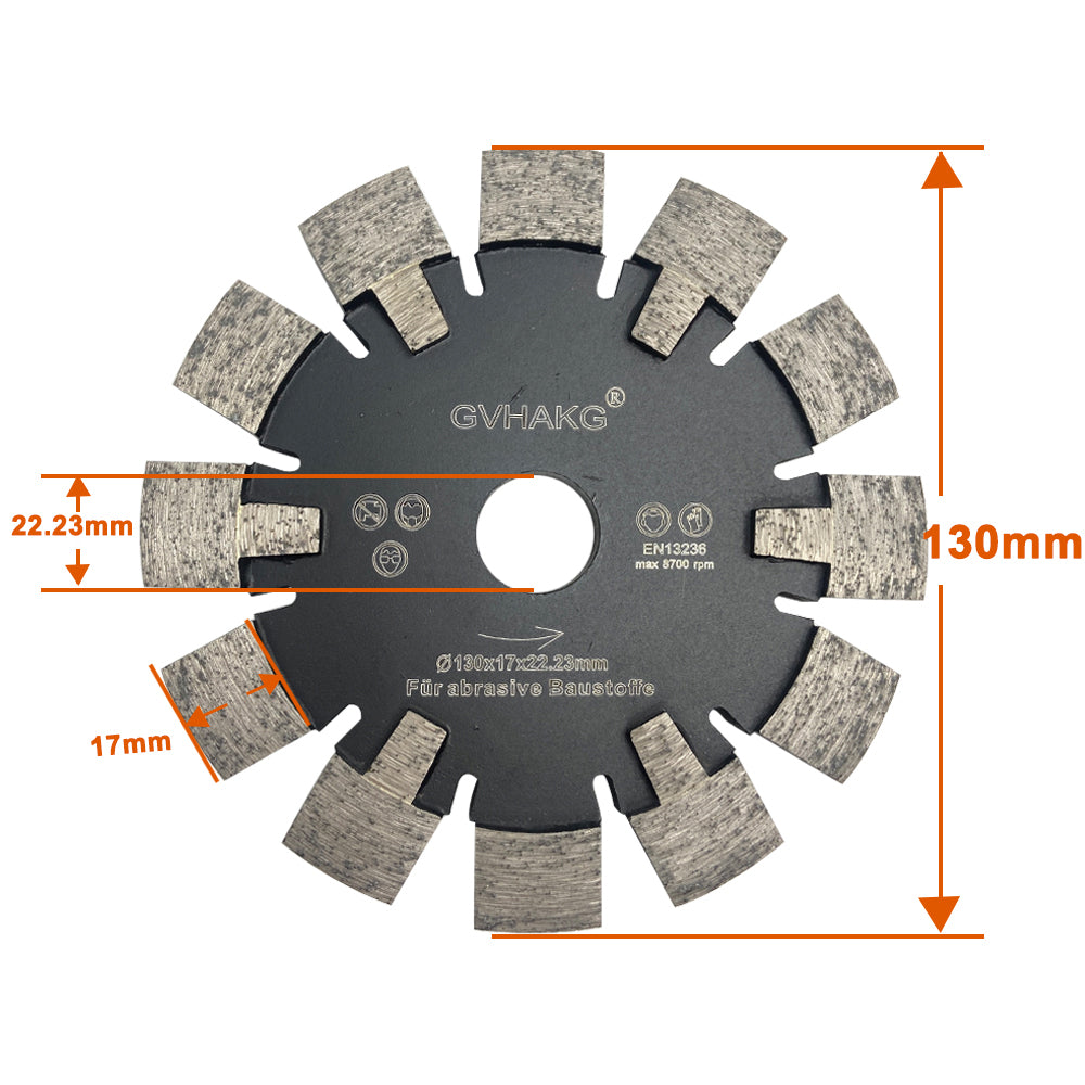 130*17*17*22.23mm Diamant Räumscheibe vloerverwarming underfloor heating Diamond Tuck Point Blade for Granite Concrete floor