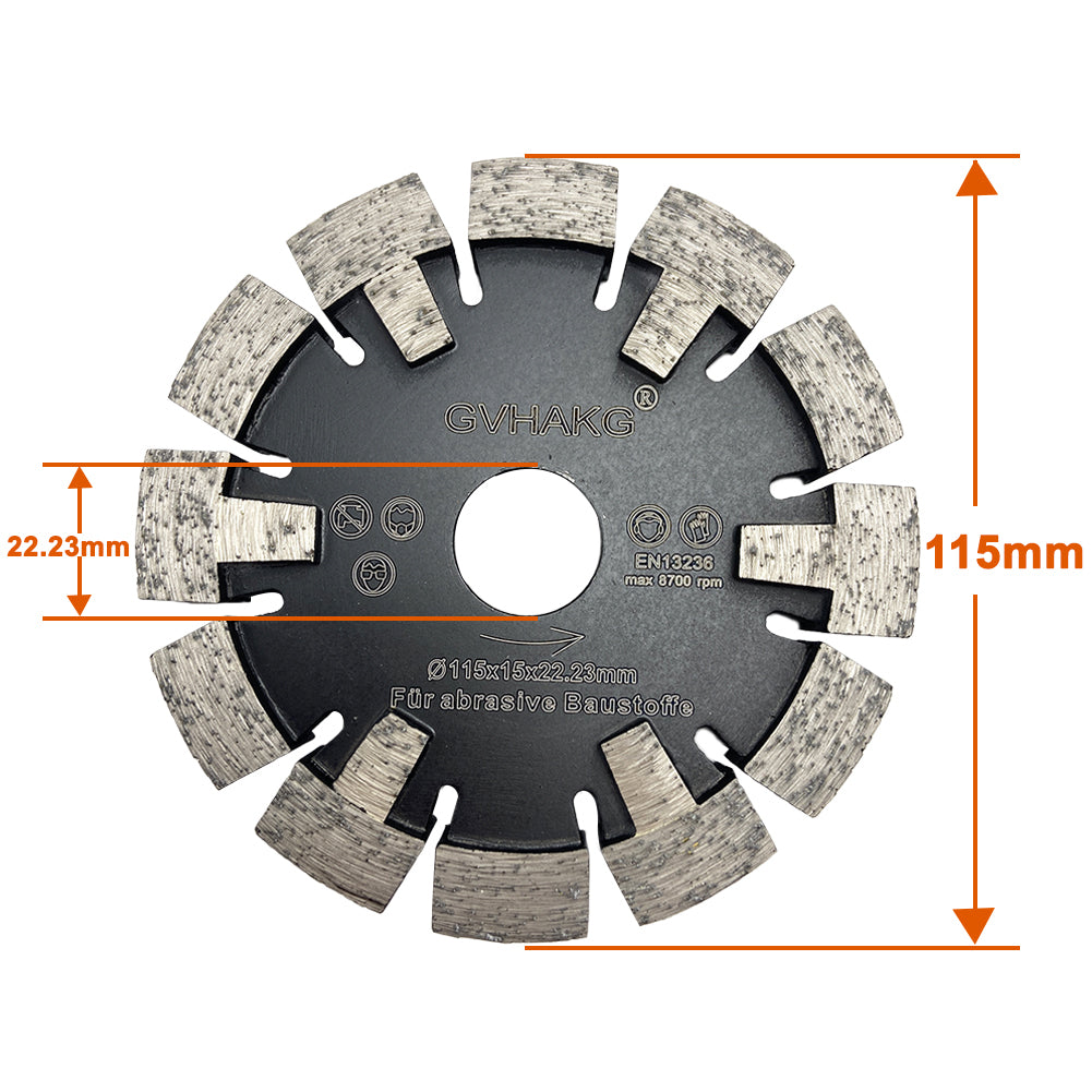 115*15*12*22.23mm GVHAKG Diamant Frässcheibe Underfloor Heating milling disc