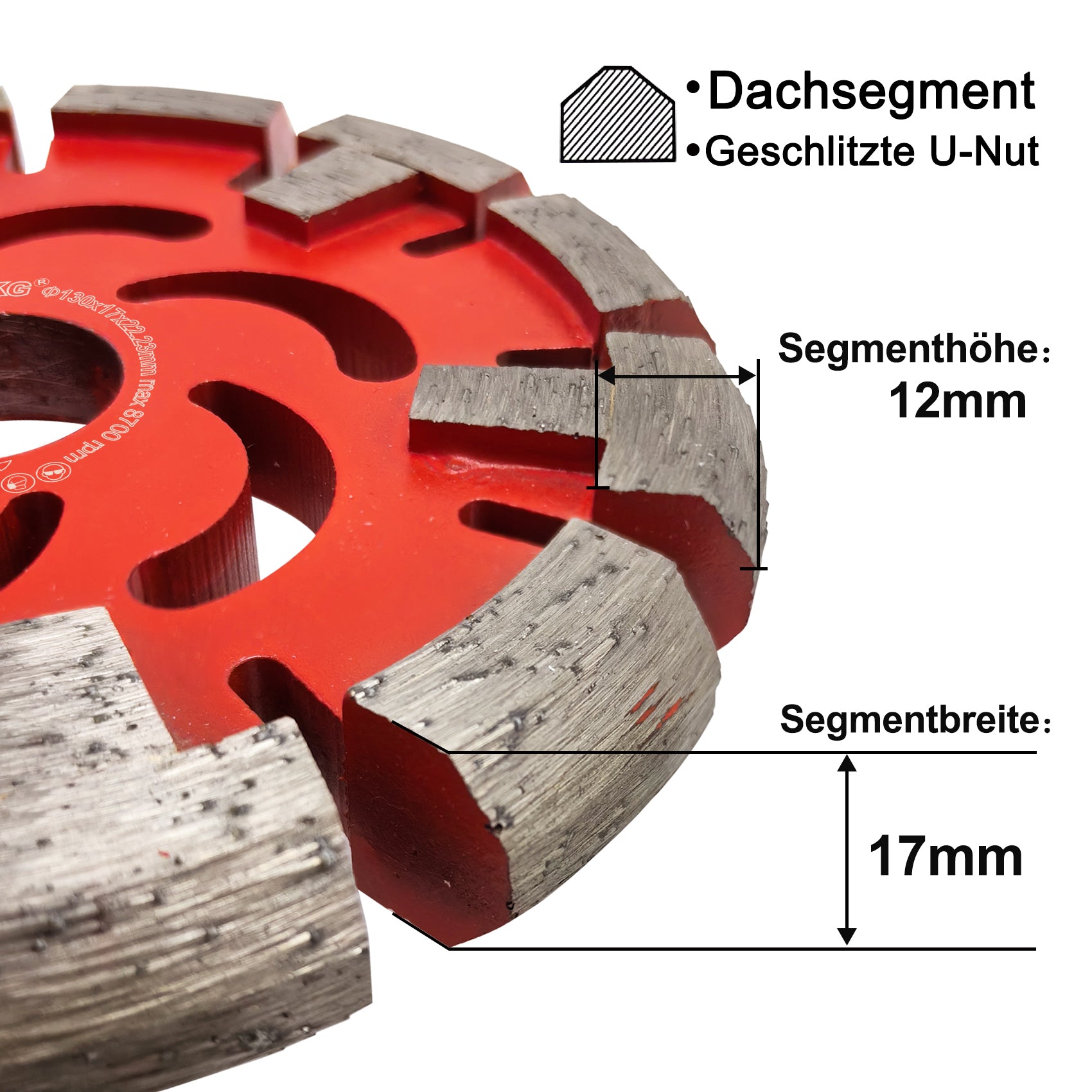 130*17*12*22.23mm Diamant Frässcheibe für Fußbodenheizung