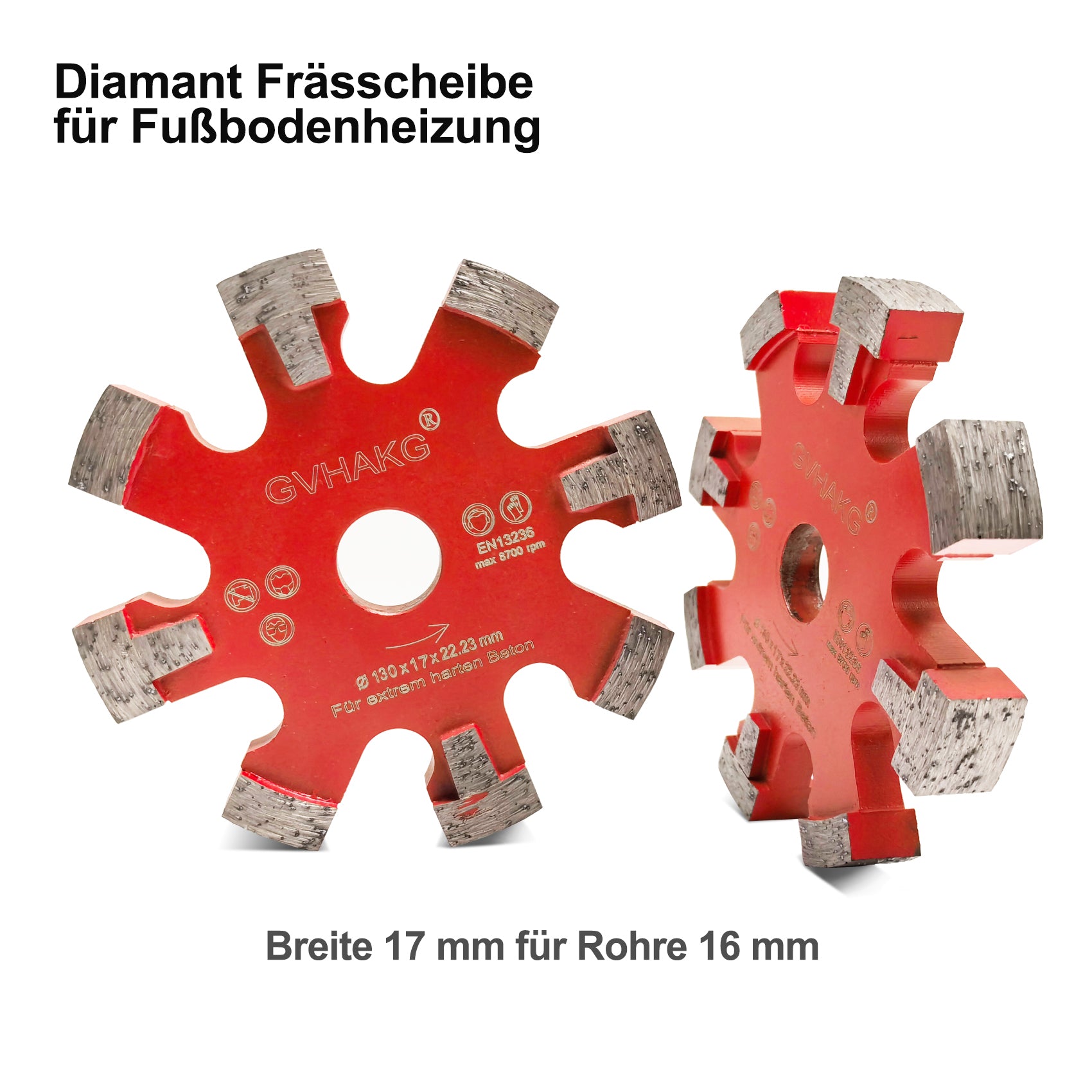 130*17*10*8T*22.23mm Diamant Frässcheibe vloerverwarmingsschijf Diamantfreesblad for beton concrete floor