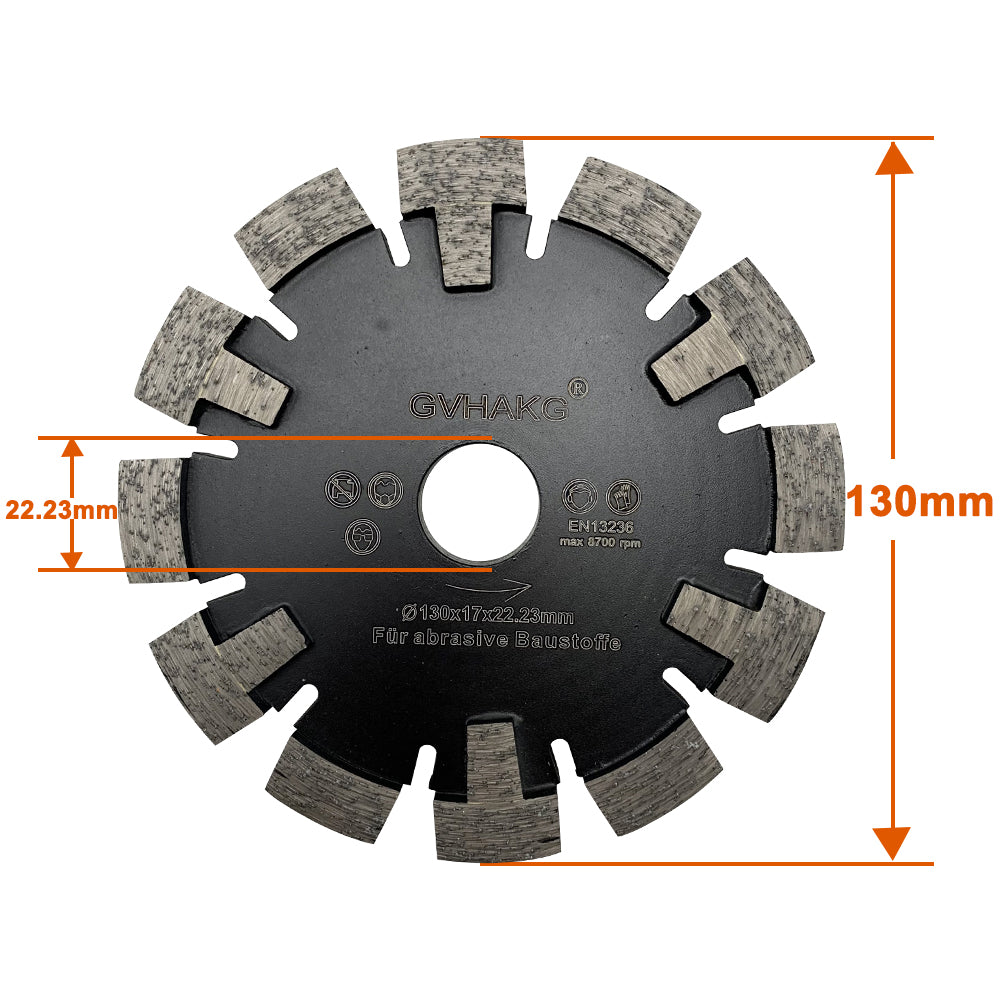 130*17*12*22.23mm Diamant Räumscheibe vloerverwarming infrezen Diamond Tuck Point Blade for Granite Concrete floor